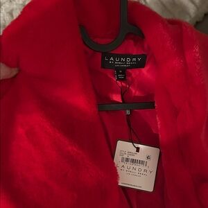 Laundry By Shelli Segal Women's Vibrant Red Teddy Jacket